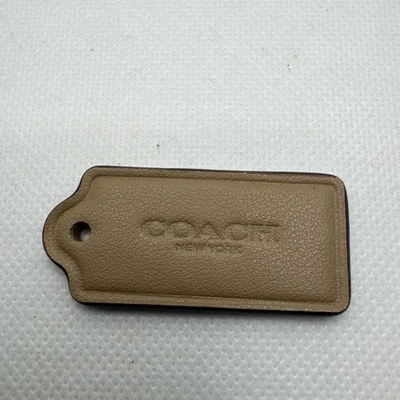 "Llavero grande de cuero marrón COACH 2"" dije llavero etiqueta colgante" Foto 1 de 2