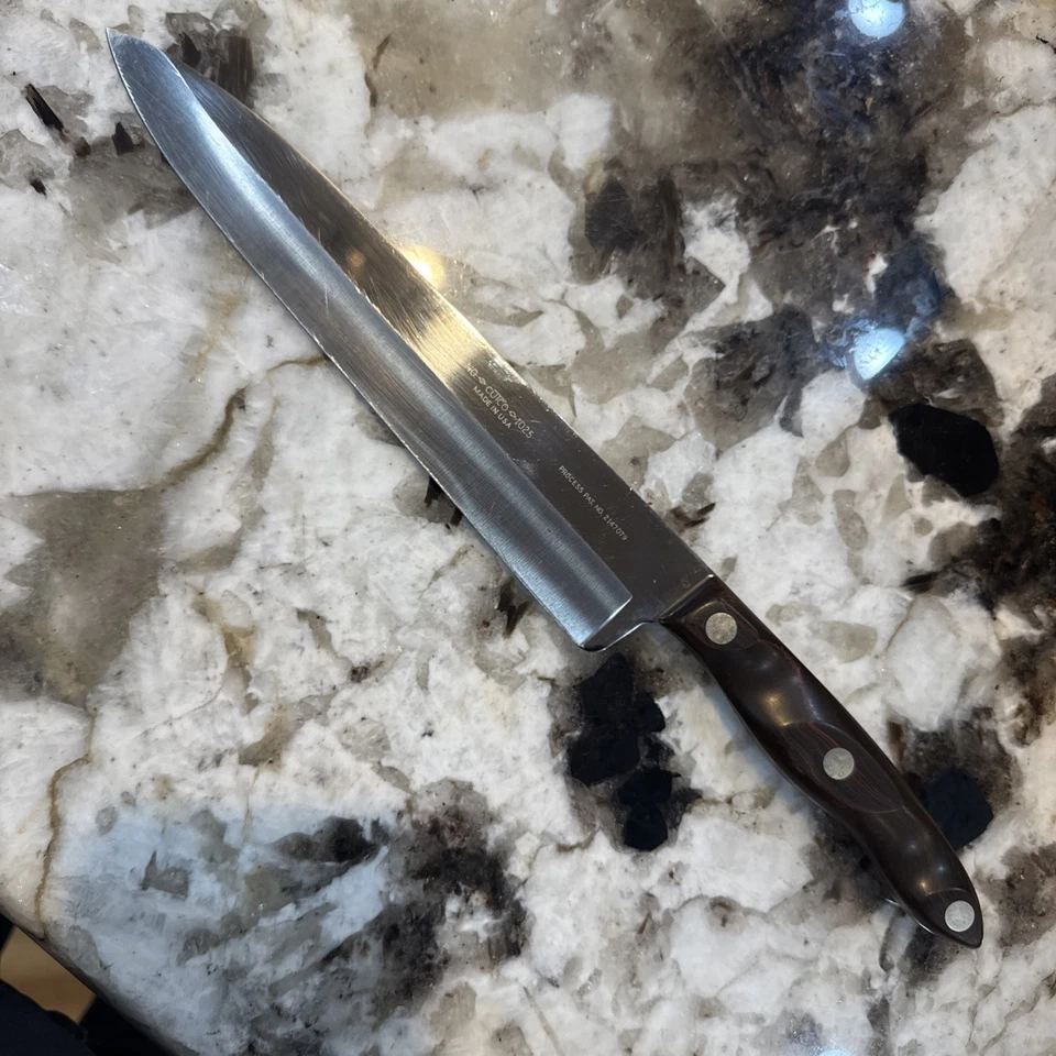 Винтажный CUTCO коричневый мрамор ручки шеф-повара кухонный нож No Лезвие 1025 США 9 дюймов - Изображение 1 из 4