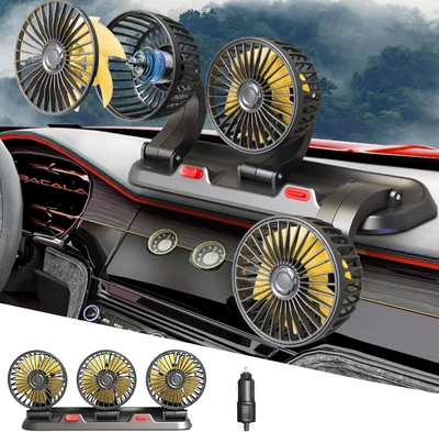 12V Mini Ventilatore Elettrico,Ventilatore per Auto,Rotazione a 360°Ventola Veic - Immagine 1 di 4