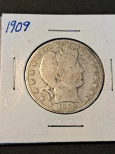 1909-P Barber Half Dollar Coin - Picture 1 of 2