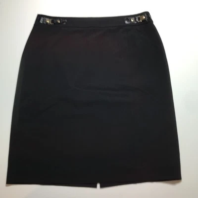Falda Lápiz Recta Calvin Klein en Negro Elastizada Imitación Cuero Hebilla Talla 12 Foto 1 de 4