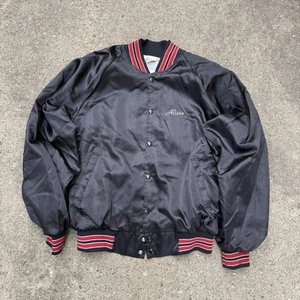 Vintage 80s Upper Deck Sports Lounge Satin Hartwell Jacket Barbara USA Size XL - Picture 1 of 7