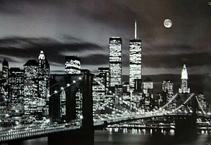 NEW YORK POSTER Twin Tower Night Scene HOT NEW 24X36 - Picture 1 of 1