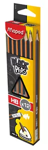 Maped Black Peps Bleistifte mit Radierer Gummi verpackt - HB, 2H, 2B - Bild 1 von 10