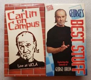 George Carlin VHS Lot On Campus Live At UCLA And George's Best Stuff - Picture 1 of 9
