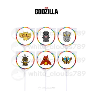 24 Godzilla Monster 1.67" Sticker Label for Bag Lollipop Party Favors Birthday - Picture 1 of 1