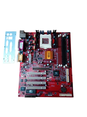 Vintage RARE RED! M920LR MOTHERBOARD SOCKET 423 Tested working - Image 1 of 3