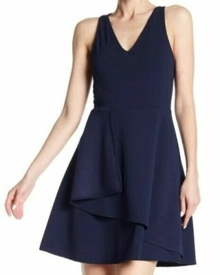 Vestido para mujer The Vanity Room tejido crepé sin mangas azul marino talla L Foto 1 de 4