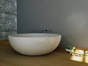Runde Terrazzo Badewanne Steinwanne Freistehende Spa 150cm Badezimmer RBB3002 - Bild 1 von 5