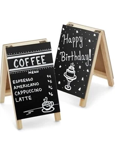 2 Pack Mini Chalkboard Easel Signs for Tabletop Decorations, Restaurant Food Dis - Picture 1 of 6