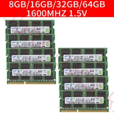 For Samsung 64GB 32GB 16GB 8G DDR3 PC3-12800S 1600MHz SODIMM Notebook RAM UK Lot - Image 1 of 4