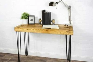 CHUNKY Console With Black Hair Pin Legs - Freestanding Reclaimed Wooden Table - Picture 1 of 5