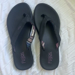 Chanclas Flojos para mujer talla 8 espuma viscoelástica negras lavanda ¡Nuevas! - Imagen 1 de 3
