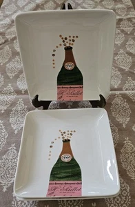 Pottery Barn Denise Fielder Set of 3 Champagne Appetizer Square Plates 5 1/2" - Picture 1 of 5