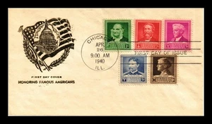 US COVER FAMOUS AMERICAN SCIENTISTS FDC COMBO SCOTT 874-878 THERMOGRAPHED - Picture 1 of 2
