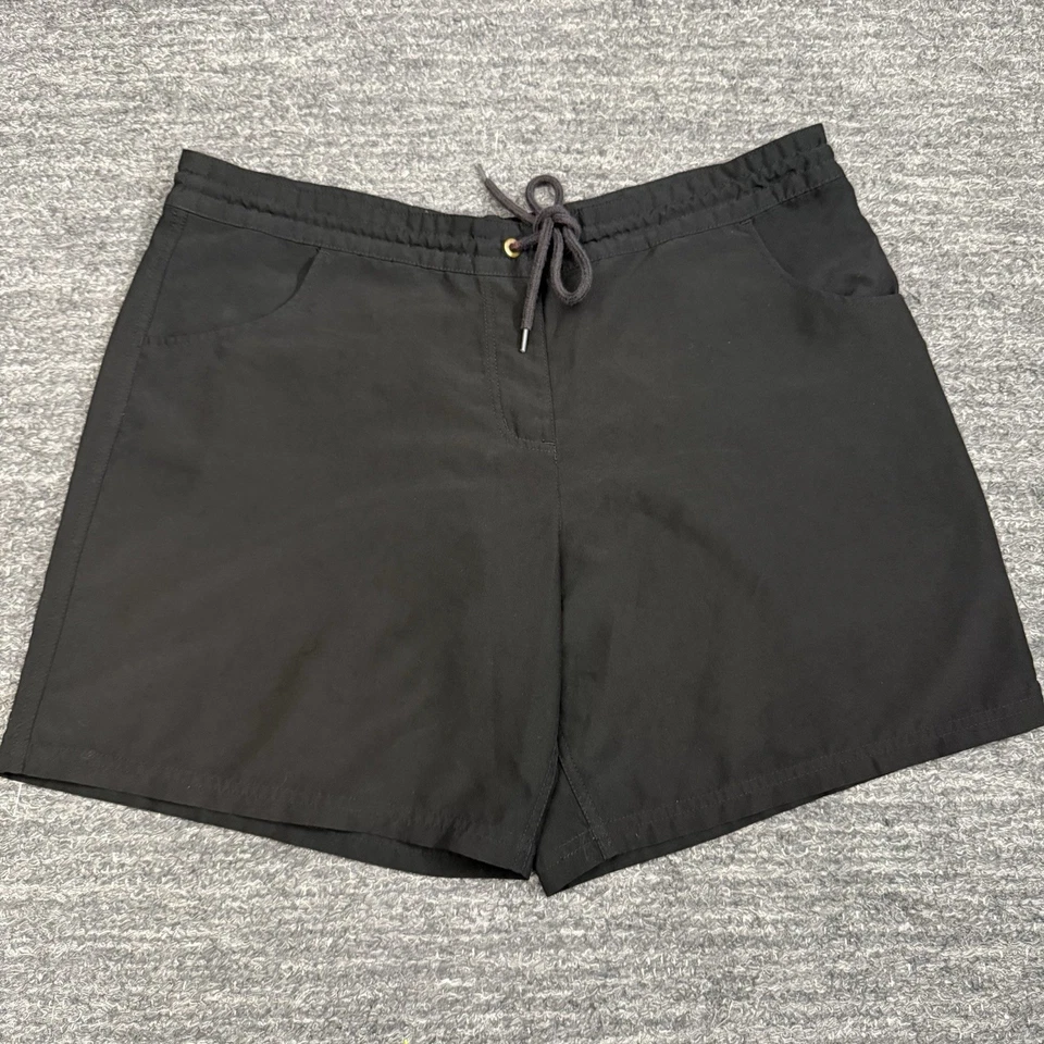 Pantalones Cortos de Natación Seafolly Mujeres Grandes Negros Tabla Playa Surf Piscina Cordón Resort Foto 1 de 4