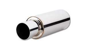 Vibrant 1057 Muffler - TPV Turbo - 2-1/2 in Center Inlet - 4 in Round Outlet - - Picture 1 of 1