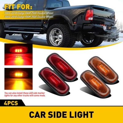 Marcador lateral LED amarillo ámbar OXILAM guardabarros para luces Dodge RAM 2500 doble 3500 Foto 1 de 4