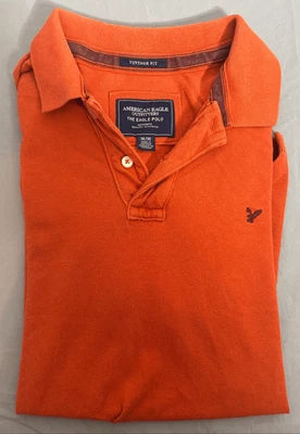 Camisa Polo American Eagle Para Hombre M Mediana Naranja Calce Vintage Manga Corta Golf Y2K Foto 1 de 4