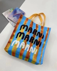 MARNI Novelty GIFT tote bag Shanghai Limited Striped Canvas - Picture 1 of 13