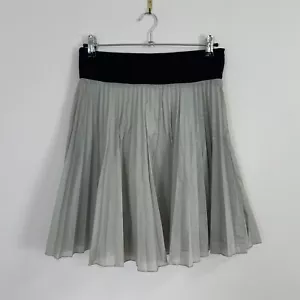 Womens Reiss A-Line Pleated Skirt Grey Black Short UK 8 Pleats - Picture 1 of 7