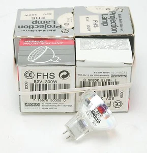 Four (4) Apollo & GE Halogen Photo Projection Lamps FHS 300w-82v. Unused. Boxed. - Picture 1 of 1