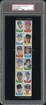 1969 Topps Stamps Complete Panel Santo Pepitone PSA 5 Pop 1, None Higher! - Image 1 of 2