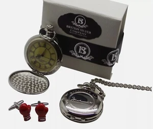 Muhammad Ali Reloj Bolsillo Personalizado y Gemelos Set Regalo - Imagen 1 de 1