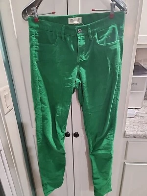 Pantalones Madewell Para Mujer Talla 28x32 Verde Riel Recto Pana Pierna Ajustada Informales Foto 1 de 4