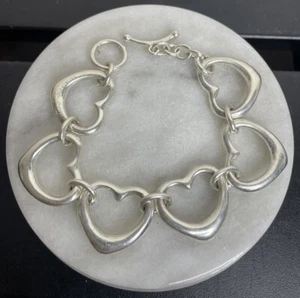"Brazalete Tiffany & Co. Elsa Peretti corazón abierto de plata de ley - usado 44,9 g 7,5""" - Imagen 1 de 4