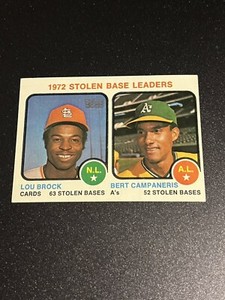 1973 Topps - League Leaders #64 Lou Brock, Bert Campaneris EX-NM! 👀🔥⚾️