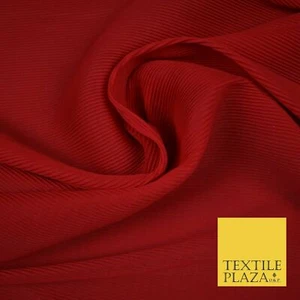Red Micro Mini Pleated Crushed Crinkle Textured Stretch Plisse Fabric 58" 5371 - Picture 1 of 1