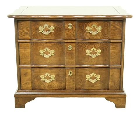 51821EC: HENREDON 3 Drawer Oak Nightstand Accent Chest Cover