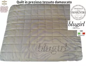 BLUGIRL BLUMARINE COPRILETTO TRAPUNTATO prezioso tessuto damasco e SWAROVSKI - Foto 1 di 11