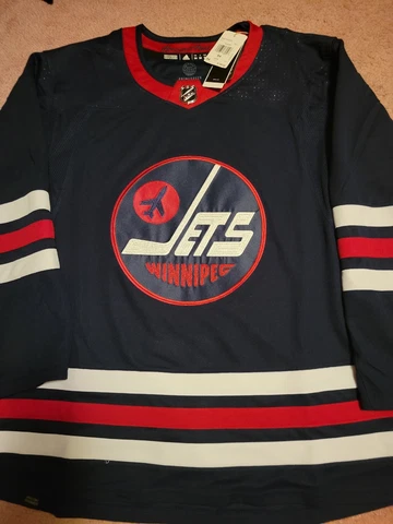 NHL Adidas Primegreen Winnipeg Jets Navy Heritage Alt Hockey Jersey, Size 54 Cover