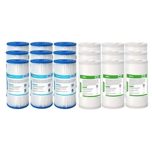 9er-Pack 10x4,5 ganzes Haus 5μm plissiertes Sediment Kohlenstoff Wasserfilter für GE FXHSC - Bild 1 von 13