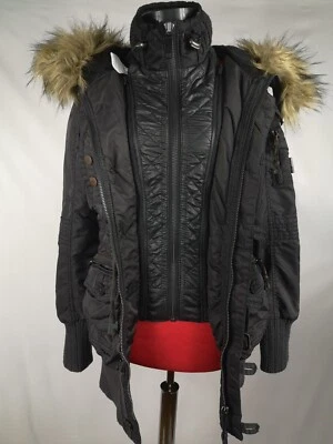 KUJO WOMENS BLACK HOODED PADDED WINDPROOF SUPER DURABLE JACKET COAT SIZE SMALL - Image 1 of 4