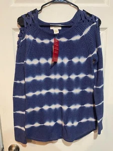 LADIES EVEREVE BLUE & WHITE SWEATER, SIZE S - Picture 1 of 1