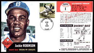 1999 Jackie Robinson FDC-  Topps Baseball Archives 1940's Color Copy Cachet