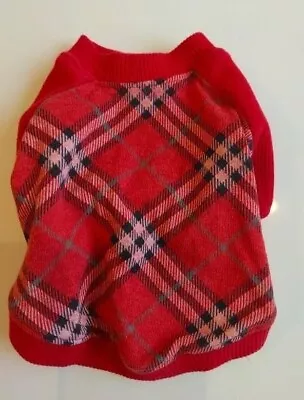 Burberry Nova Check Black Label Red Dog Sweater Dog Wear Dog T-Shirt Size XXS Q4 - Image 1 of 4