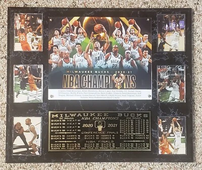 Milwaukee Bucks Campeones NBA 2020-2021 15"x18" + 6 Fotos Placa Foto 1 de 3