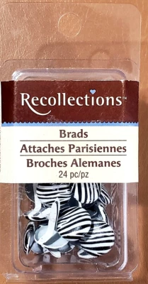 RECUERDOS Brads Decorativos - RAYAS CEBRA - 24 piezas Foto 1 de 2