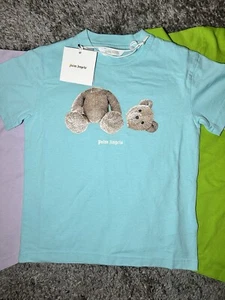 Youth Palm Angels Light Blue Teddy Bear T Shirt NEW WITH TAGS. - Picture 1 of 2