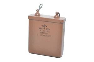 Vintage MIL Paper in OIL PIO Audio Capacitor МБГП-1, 4 µF / 200 V, CCCP, NOS - Picture 1 of 5