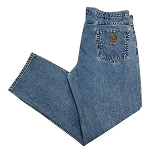 Carhartt Jeans B180 Blue Mens 40W 32L Traditional Straight Fit 100% Denim - Picture 1 of 16