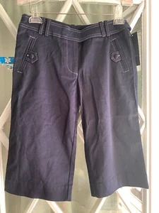 NEW Emphasis Woman's Navy Blue Capris Cropped Pants Regular Size 0 -SOLD OUT - Picture 1 of 10