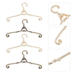 4pcs Kleine Kleiderbügel Puppe Kleidung Rack Metall Wenig Kleiderbügel - Bild 1 von 12