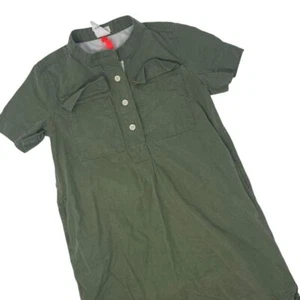 Crewcuts by J. Crew Military Green Shirt Dress Girls Size 4 - Picture 1 of 8