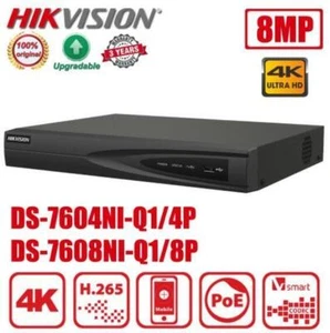 HIKVISION Original NVR 4CH 8CH 4POE 8POE 4K DS-7608NI-Q1/8P DS-7604NI-Q1/4P - Picture 1 of 12