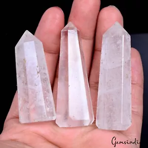3 Stck. Natürlicher Weißer Quarz Kristall Heilung Obelisk Turm Spitze Stab Edelsteine ~ - Bild 1 von 4